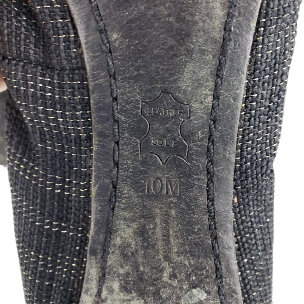 Tory Burch Caroline Arabia Black Elastic Flats 10M, Flaws - Picture 4 of 13